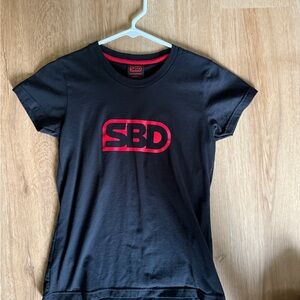 SBD Black T-Shirt with Red Logo